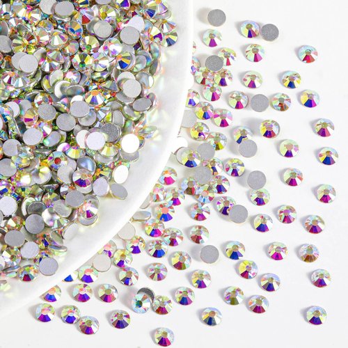 Beadsland Flatback Rhinestones Bulk,14400pcs AB Crystal Rhinestones for Nails Crafts Clothes DIY Decoration, Crystal AB, SS16, 3.8-4.0mm
