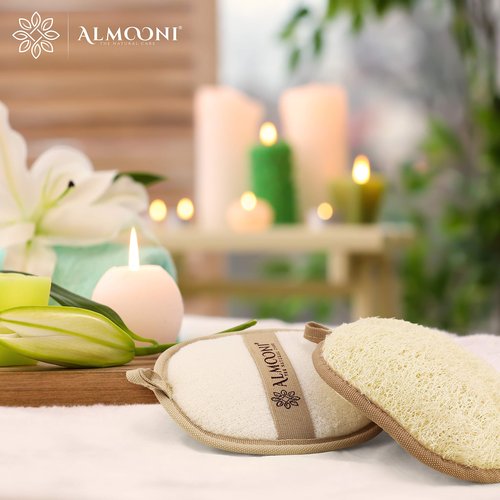 Premium Exfoliating Loofah Pad Scrubber for Face and Body, Made with Natural Egyptian Shower Loofah Sponge That Gets You Clean, Not Just Spreading Soap