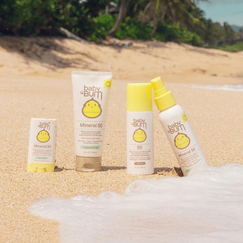 Sun Bum Baby Bum SPF 50 Sunscreen Spray & Face Stick | Mineral Uva/Uvb Face & Body Protection for Sensitive Skin | Fragrance Free | Travel Size