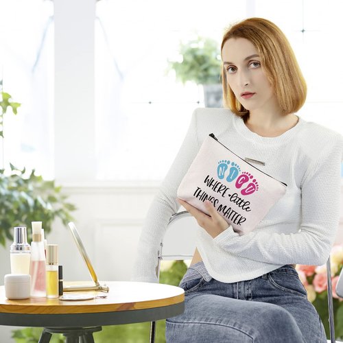 NICU Nurse Gift Newborn Baby Nurse Cosmetic Bag NICU Where Little Things Matter Makeup Organizer Pouch for Neonatal Nurse (NICU Nurse)