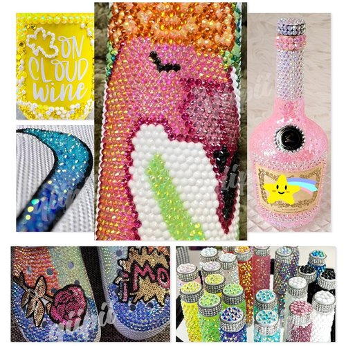 qiipii 12 Color Jelly Resin Rhinestones for Crafting 5mm Flatback Stones Gems Bright Rainbow Colorful AB SS20 Non Hotfix Diamonds Charms for Nails Face Eyes Makeup DIY Crafts Tumblers Bedazzling Mugs