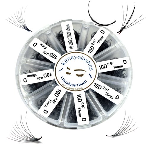 1000 Premade volume fans Mixed lengths 9-16mm loose Fans C, D Curl. Handmade eyelash extensions supplies Russian volume lash Wispy promade fan 4D 5D 6D 7D 8D 9D 10D (10D 0.07 - Curl D)