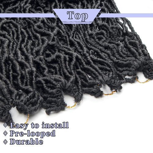 44 Inch New Faux Locs Crochet Hair New Soft Locs Crochet Braids Hair Pre Looped Synthetic Goddess Crochet Locs Braiding Hair 1B