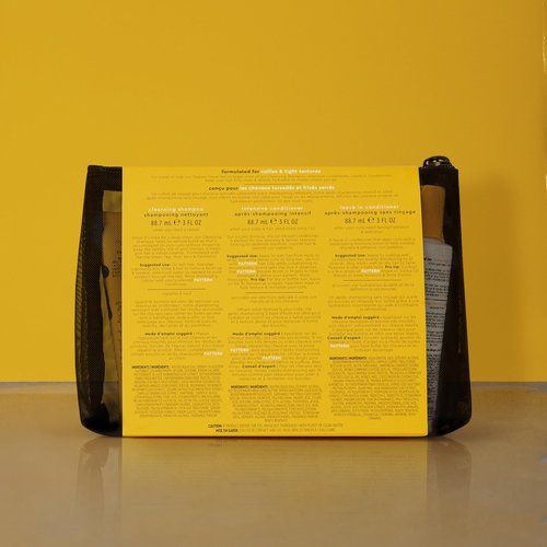 PATTERN Beauty by Tracee Ellis Ross Texture Travel Kit for Curly & Coily Hair, 3a-4c, Includes 3 oz Leave-In Conditioner, Intensive Conditioner, Cleansing Shampoo