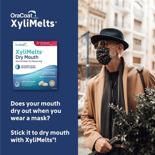 Oracoat XyliMelts Dry Mouth Relief Bundle Slightly Sweet 40 Count, Mild Mint 40 Count and Cinnamon 40 Count