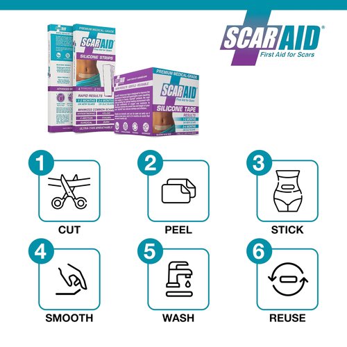 ScarAid Silicone Scar Gel Stick, Silicone Scar Gel Tape, & Silicone Scar Gel Strips