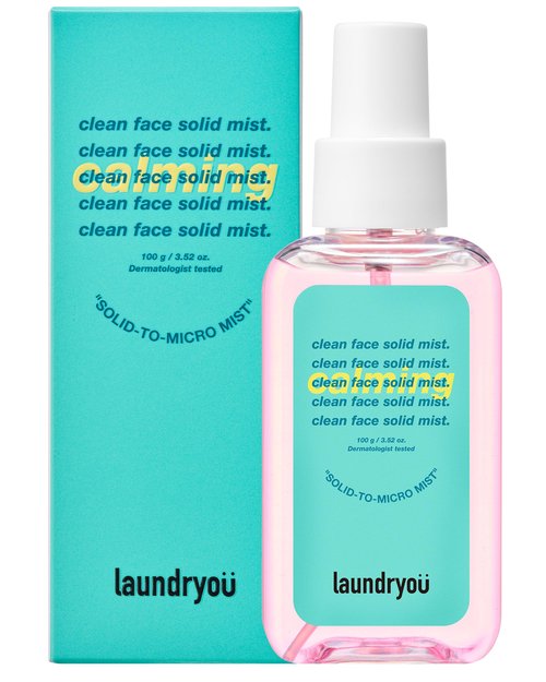 LAUNDRYOU Clean Face Solid Mist - Calming, Hydrating, and Moisturizing Gel-To-Mist Dermatologist Tested Hypoallergenic Facial Spray for Redness Relief and Soothing Irritated Skin - (3.38 fl. oz.)
