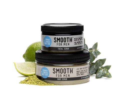 Smooth for Men Eucalyptus Spearmint Body Scrub with Emu Oil - Formulated for Sensitive Skin - Dry Skin, Eczema, Psoriasis