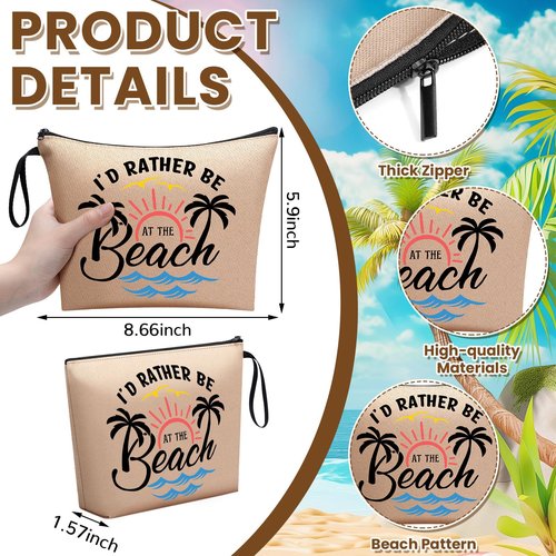 Bulyoou 20 Pcs Bulk Beach Makeup Bags - Summer Beach Accessories Toiletry Cosmetic Pouch Zipper Bags, Cruise Travel Essentials Survival Kit Gifts Party Favors for Women Teens Clients Friends