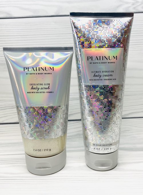 Bath & Body Works Platinum Ultimate Hydration Body Cream and Body Scrub Set of 2