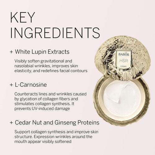 BABOR HSR Lifting Anti Wrinkle Cream, Travel Anti Aging Night Cream, Target Fine Lines & Wrinkles, Vitamin E, Increase Moisture & Radiance, Daily Moisturizer for Smoother Skin, 0.5 oz