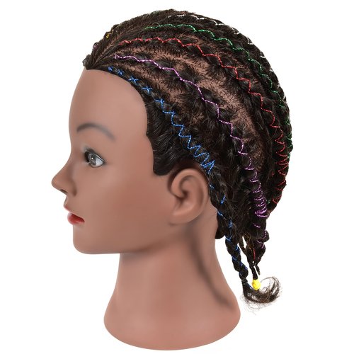 FUTAI Kinky Curly Real 100% Human Hair Mannequin Head with Table Clamp Stand for Hairdresser Practice Braiding Styling Manikin Cosmetology Doll Training Head Bleaching Dyeing Curling Cutting Updos