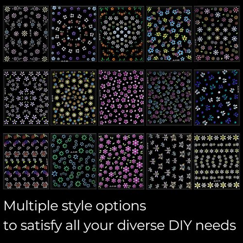 60 Sheets Floral Nail Stickers Dopamine Bloom 3D Self Adhesive Nail Art Decals for Women Girls, Cute Daisy Heart Flower Designs, Nail Art Supplies Manicure Salon DIY Decoration Accessories