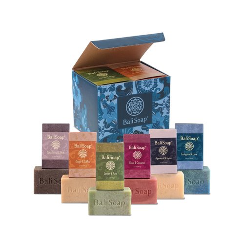 Bali Soap Masculine Collection – Handmade in Bali Cold Process Bar Soap for Men – Wood & Spice Scents with Natural Oils, Vegan 6-Pack
