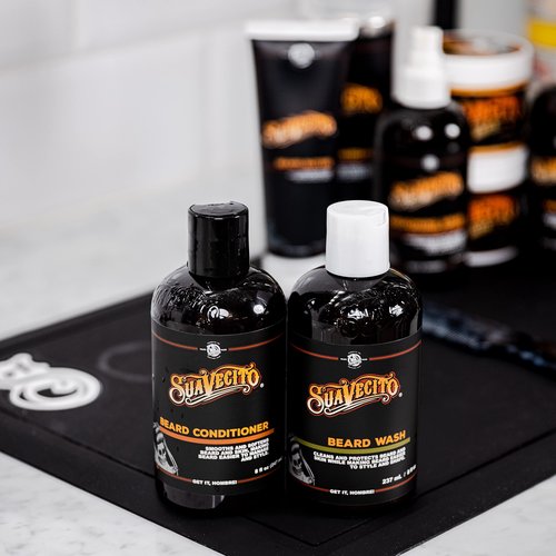 Suavecito Beard Wash Set Cleansing and Conditioning Beard Kit For Men (8 oz. each)