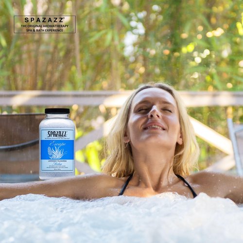 Spazazz Aromatherapy Hot Tub Crystals – Palmarosa Lavender Bath Salt for Bathtub & Hot Tub Spa – Relaxing Bath Salts – Aromatherapy Bath Salt – Lavender Bath Soak & Spa Essentials