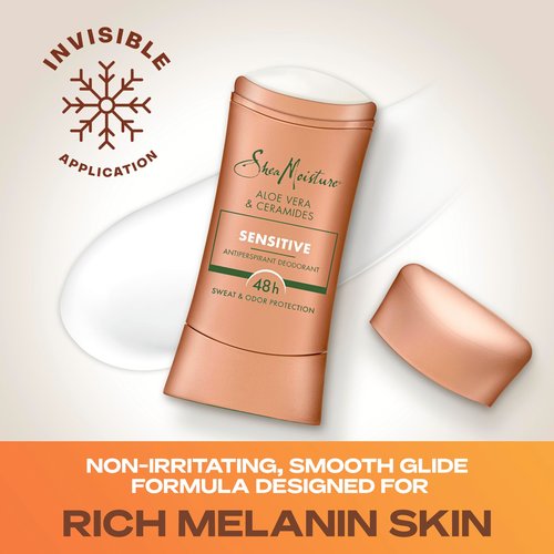 SheaMoisture Antiperspirant Deodorant Stick Sensitive Aloe Vera & Ceramides 2 Count for 48HR Sweat & Odor Protection with No Parabens & No Mineral Oil 2.6 oz