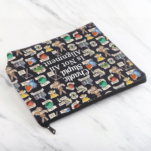 CYTING Funny RPG Cosmetic Bag Chaotic Stupid Is Not An Alignment Dice Makeup Bag D Gamer Gift
