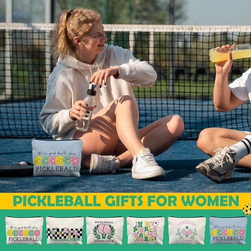 RYYCDOI Pickleball Gifts for Women: Colorful Makeup Bag, It's a Good Day to Play Cosmetic Toiletry Bag, Gifts for Pickleball Lovers (Blue)