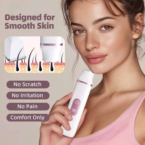 NPYXBR 5-in-1 Bikini Trimmer for Women: IPX7 Waterproof Electric Razor Shaver for Face, Pubic Area, Leg, Arm, Underarm, Nose, Cordless Rechargeable Body Hair Removal, Battery Display, Ceramic Blade