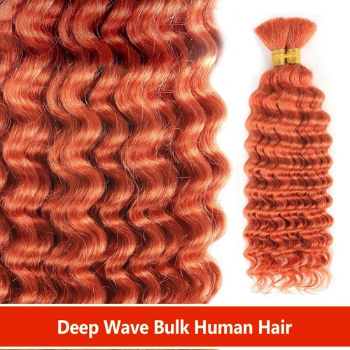 Bulk Human Hair For Braiding No Weft Unprocessed Brazilian Virgin Deep Wave Human Hair Bulk for Micro Braids Wet and Wavy Deep Bulk Human Hair Braids (350-Deep Wave Bulk, 100g-18 Inch)