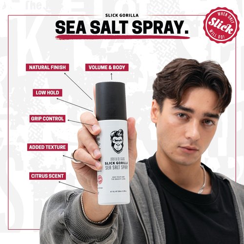 Slick Gorilla Men's Hair Styling Duo – Texture Powder (20ml) and Sea Salt Spray (200ml) | All-Day Hold, Matte Finish, Lightweight Volume & Texture