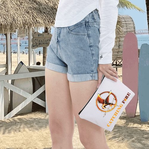 LEVLO Hunger Movie Cosmetic Makeup Bag Hunger Movie Inspired Gift Fire Makeup Zipper Pouch Bag (Fire Bag)
