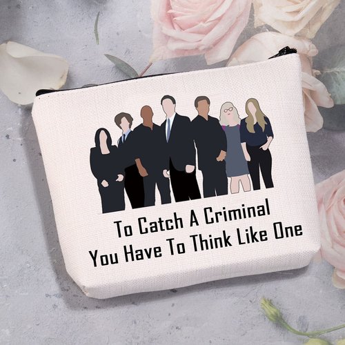 MEIKIUP Murder TV Show Inspired Gift True Crime Makeup Bag True Crime Lovers Gift To Catch A Criminal You Have To Think Like One (To Catch bag)