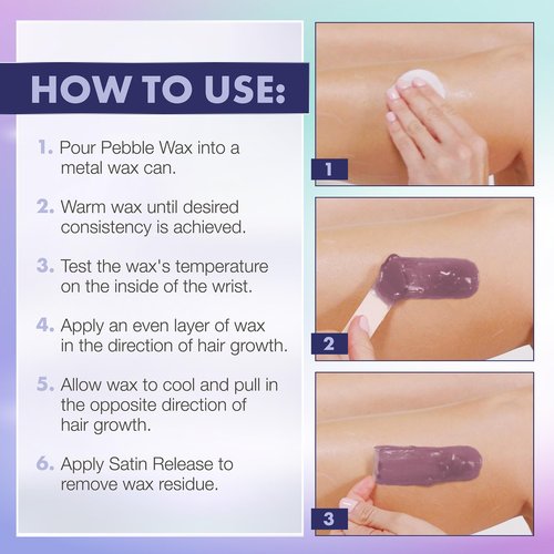 Satin Smooth Amethyst Crystal Flex Hard Wax Beads – Thin-Film Pebble Hard Wax for Sensitive Skin & Fine to Medium Hair, 23 oz