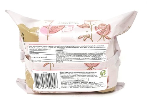 Rose Water Cleansing Towelettes, 40 Count (Pack of 2)