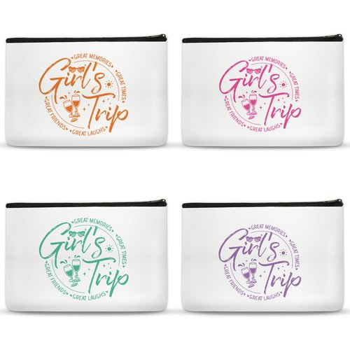 SEAOYOZO 4 Pcs Girls Trip Gifts Makeup Bags for Women Bestie Gifts Summer Vacation Cosmetic Bag Friendship Gifts for Girl Best Friend BFF Travel Toiletry Bags Favors