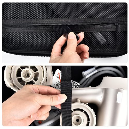 Hair Dryer Case for Shark HD112BRN & HD331 HyperAIR IQ 2-in-1 Concentrator, Storage Pouch for Dyson/Shark Flexstyle Styler Attachments and Clips, Black