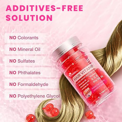 Bali Secret Hussell Hair Serum - No Rinse with Argan Macadamia & Avocado Oils - Vitamins A, E, Pro B5 - Conditioner for Women & Men - Pack of 2, 80 Capsules