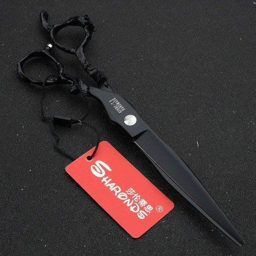 7 inch salon personalized scissors 19 cm cool black salon hair styling hair scissors stainless steel hair tools