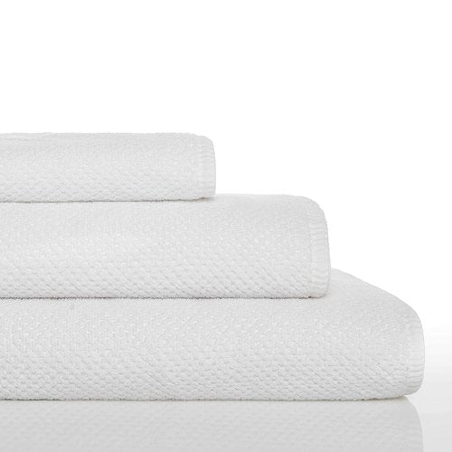 Graccioza Bee Waffle Wash Cloth 12" x 12" - 100% Egyptian Combed Cotton, 550 GSM - Elegant Waffle Pattern Bath Towels - Super Absorbent and Quick Dry Washcloth - Soft Body and Face Towel - White