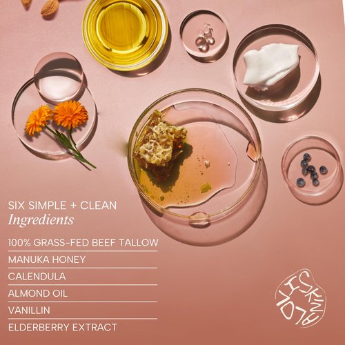 Whipped Tallow Moisturizer, Grass Fed Beef Tallow for Skin, Tallow Face Moisturizer, Beef Tallow and Honey Balm for Face & Body, Infused with Manuka Honey, Calendula & Almond Oil, Warm Vanilla Scent