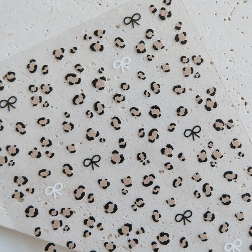 CESTSIREN Leopard Print Nail Art Stickers, Coquette Nail Decals,Self-Adhesive, Nail Accessories & Supplies, Durable & Long-Lasting