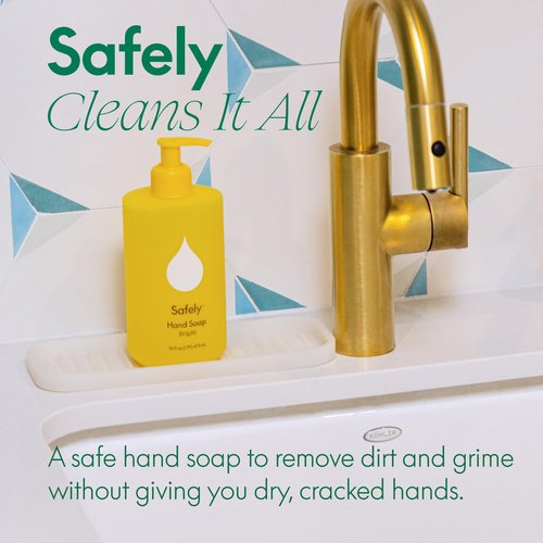 Safely Hand Soap - Plant-Based Moisturizing Aloe & Coconut Formula with Signature Bright Scent | Paraben-Free, Skin-Calming | Liquid Hand Soap Refill, 12 fl oz, Pack of 6