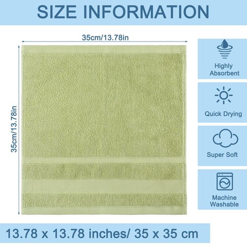 Mindsoft 21 Pack Washcloths for Face 14" x 14" Absorbent and Soft Hand Towels Bulk Set 100% Cotton Ring Spun Hand Towels for Bathroom Gym Wash Cloths(Multicolor)