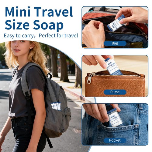 FAOEHN Mini Travel Size Bar Soap in Bulk - Pack of 200,Individually Wrapped 15 g/0.53 oz Disposable Small Hotel Hand Face & Body Soap for Guests,Homeless,Charity,Church,Shelter,Nursing Home (200)