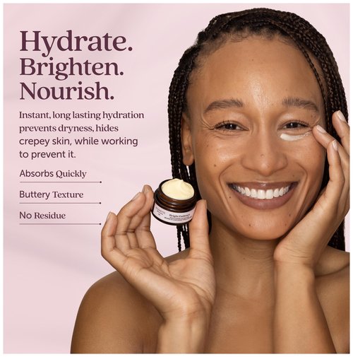 Cosmette Bright Embrace Brightening Eye Cream - Vegan Under Eye Butter for Dark Circles, Bags & Wrinkles with Niacinamide - Natural, Anti-Aging Sensitive Skin Protection for Clean Beauty, 0.5 FL Oz