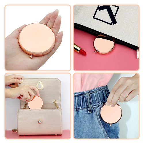 2 PCS Girls Weekend Gift for Girls Getaway Gift Compact Makeup Mirror Friendship Presents for Trip Teens Sister Best Friend Daughter Bachelorette Party Presents Vacation Travel Makeup Mirror 2 Pack