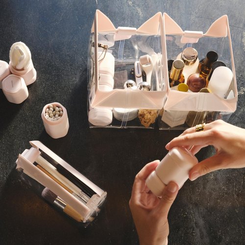 Cadence Extender - Add On to Any Flex Magnetic Containers with Lids,Extension to Travel Bottles for Toiletries - Carry On Travel Essentials For Women/Men - Adds Additional 1.43 fl oz - 3pk, Sand