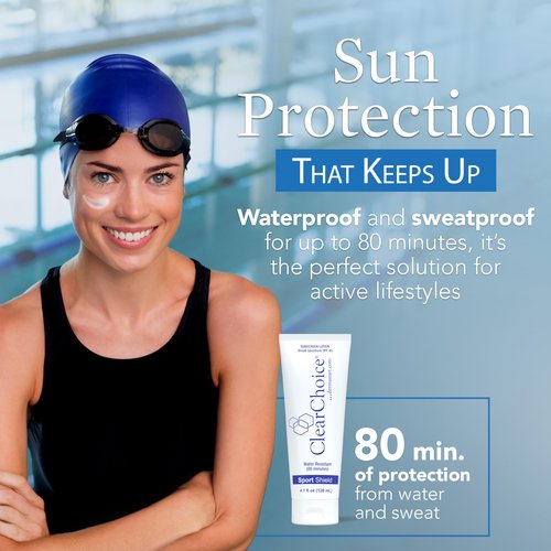 Clear Choice Sunscreen for Face SPF 45, Oil Free Sunblock & Light Moisturizer with Zinc Oxide, Reef-Safe, Broad Spectrum, Water-Resistant, No White Cast, Light Moisturizer, 4oz