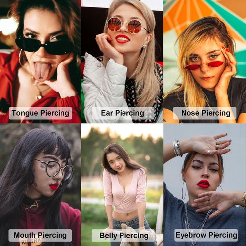 Piercing Kit - Judero 66Pcs Piercing Kit Includes Mixed 50Pcs Ear Nose Piercing 12G 14G 16G 18G 20G Hollow 6Pcs Piercing Discs 6Pcs Clean Tools 4Pcs Gloves for Ear Nose Navel Nipple Lip Tongue Piercing Tools