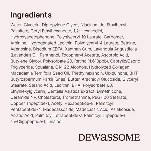DEWASSOME Partial Mask Retinol & EGF Repair Cream Mask 80pcs 6.08 fl.oz (180ml)