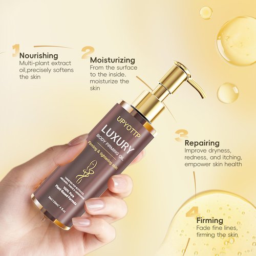 UPYOTTP Body Firming Oil, Luxury Body Oil for Skin Firm Tighten, Hydrating & Nourishing Dry Skin-With Jojoba,Vitamin E and Camellia Oil Natural Ingredent(4.06 FL OZ)