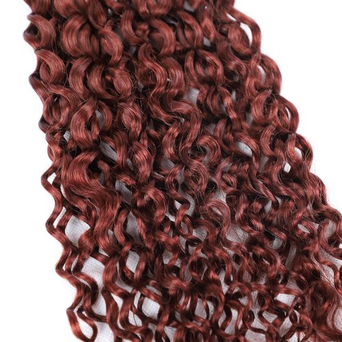 Reddish Brown Braiding Hair Deep Wave Bulk Brown Human Braiding Hair 12 12 12 Inch Deep Curly Color 33 Boho Human Hair for Braiding Hair Extensions
