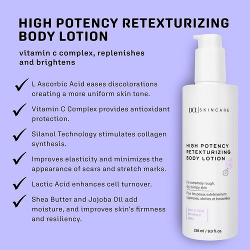 DCL Skincare High Potency Retexturizing Body Lotion for Smooth, Renewed Skin, 8 Fl oz
