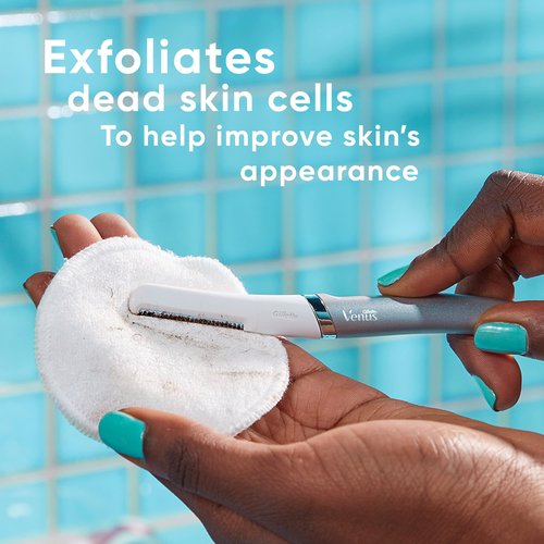 Gillette Venus Platinum Extra Smooth Metal Handle Women's Razor Handle + 4 Blade Refills, Pivoting Head and Ribbon of Moisture, Holiday Gifts for Women